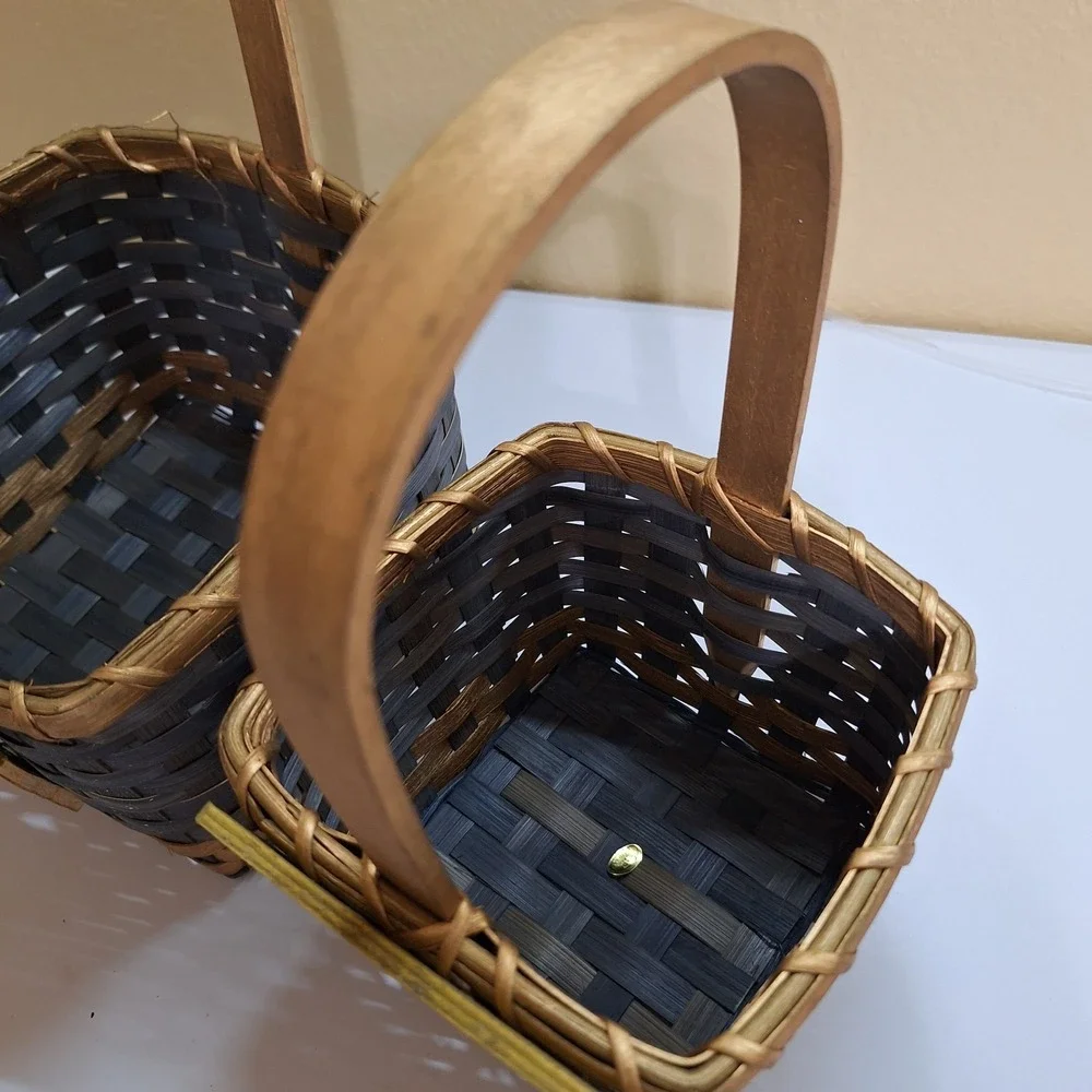 2 Vintage Woven‎ Gift Basket Angel Decor Handmade Grandmacore Gather